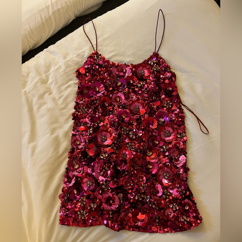 LoveShackFancy Rutherford Dress in Rouge Poppy NWT - Picture 3 of 9
